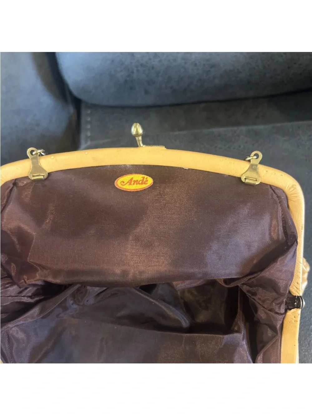 Vintage caramel Leather Chain-Handle Women's Bag
